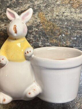 Sur La Table Easter Bunny Rabbit Container Ceramic Porcelain Holder 5 Inches